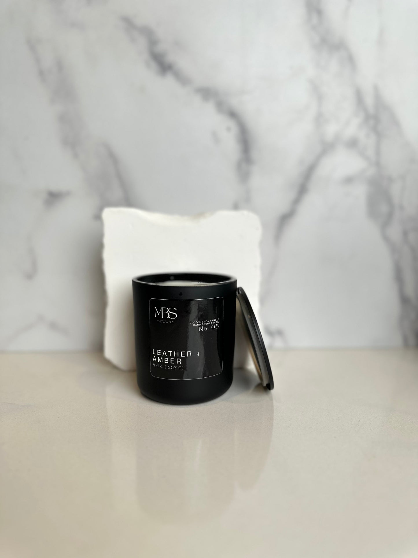 Leather + Amber | 8oz Candle