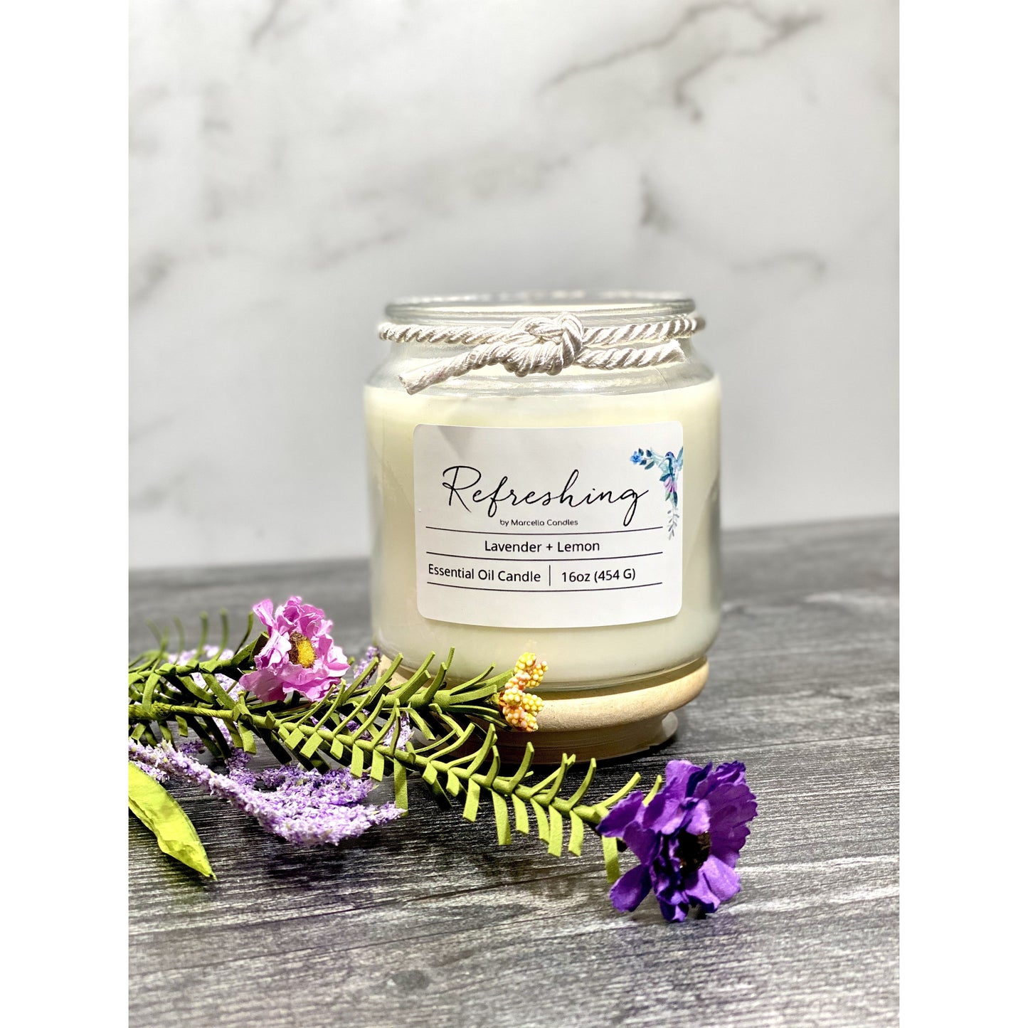 Refreshing Lavender + Lemon Aromatherapy Candle