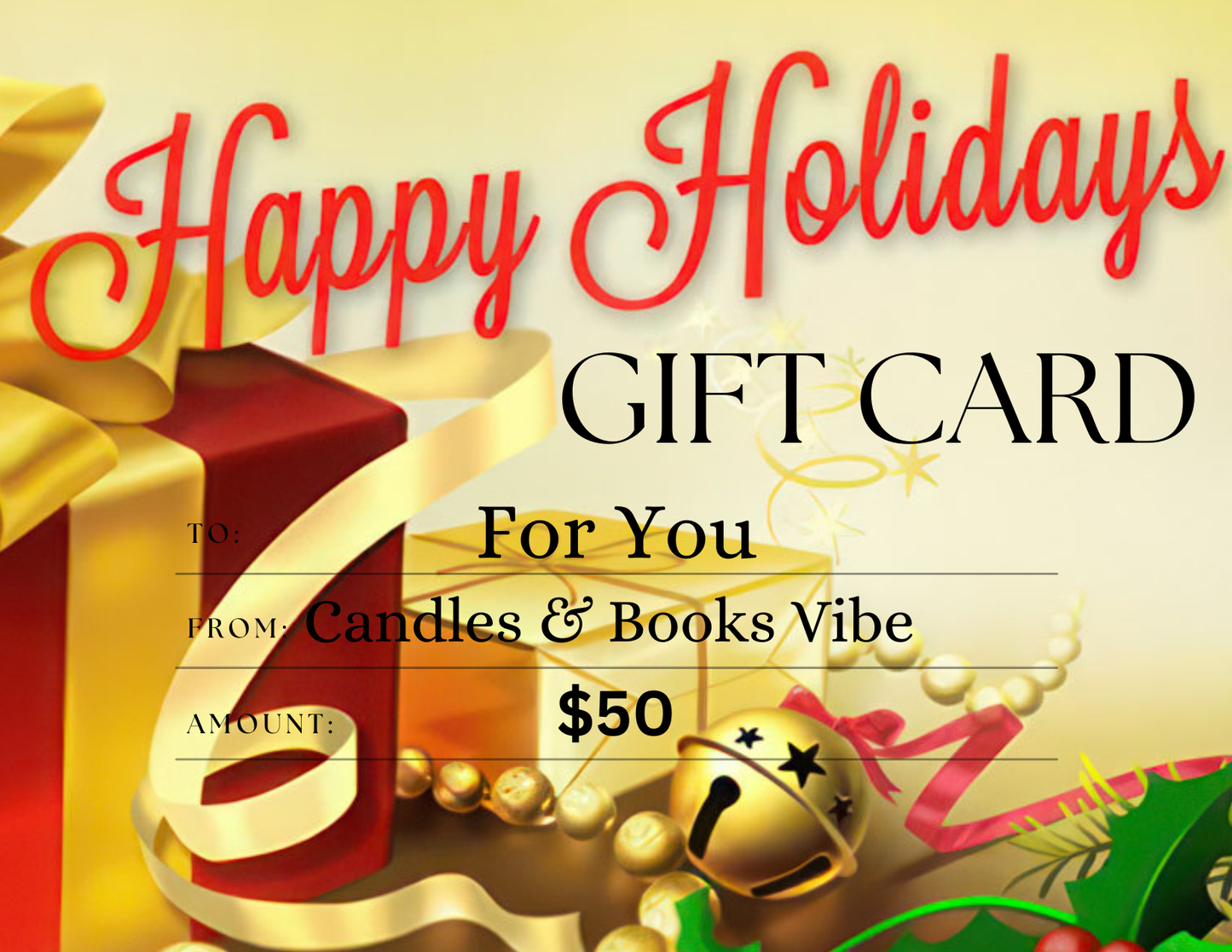Decorative Happy Holiday Gift Card