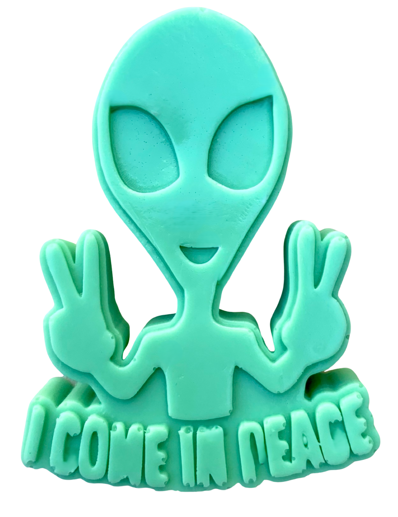 3D Large Alien  "I Come in Peace" Soap