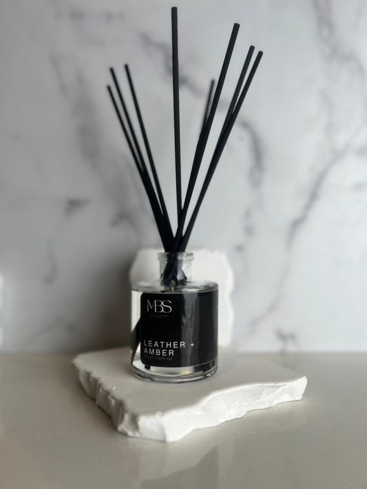 Leather + Amber | Reed Diffuser