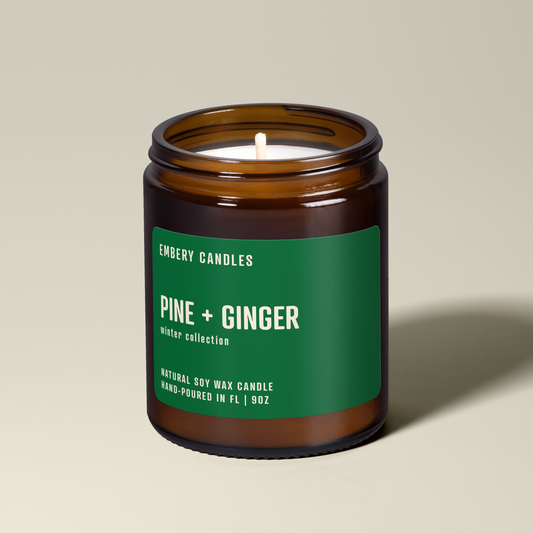 Pine & Ginger Soy Wax Scented Candle