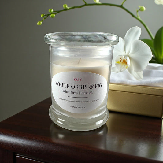 White Orris & Fig Scented Candle