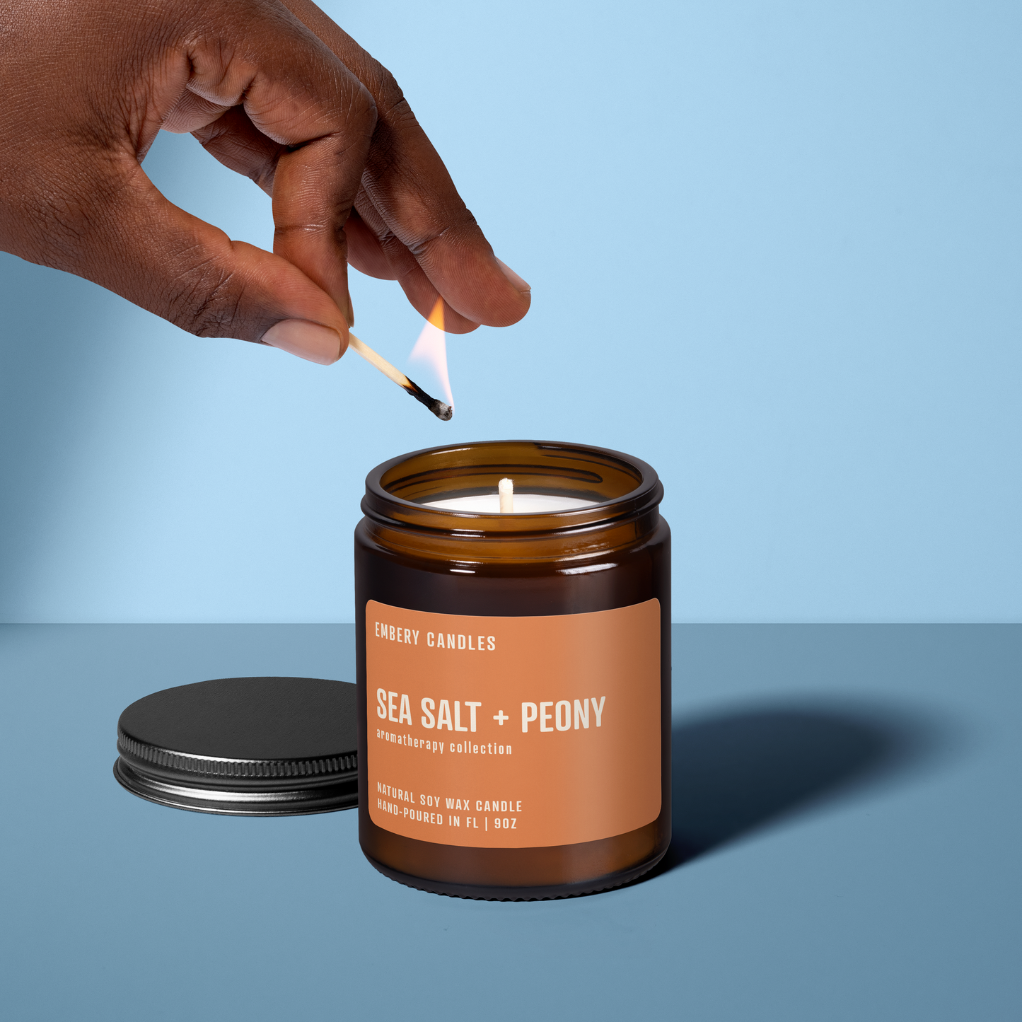 Sea Salt & Peony Soy Wax Scented Candle