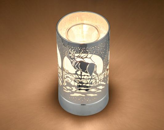 7" Touch lamp/Oil burner/Wax warmer- Silver Elk by Peterson Housewares & Artwares