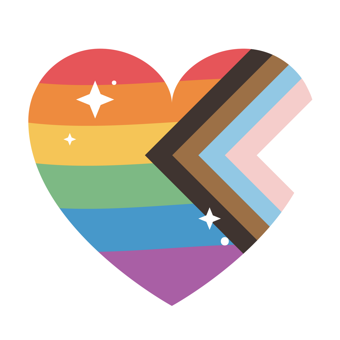 LGBTQIA+ Rainbow Heart Vinyl Sticker